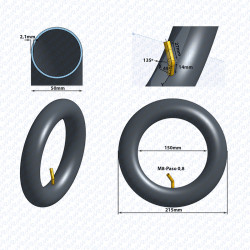 Tubo interno curvo 135×45º 8,5×2 (50-156) Eroda