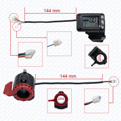 Kit controlador 36V 300W BLDC + display LCD com acelerador + freio
