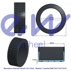 Kit de rodas de 10 polegadas para Xiaomi Wanda - modelo 1