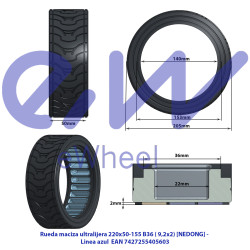 Roda maciça ultra-leve 9,2×2 – Linha vermelha