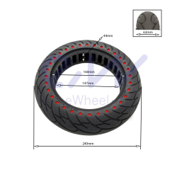 Roda sólida ultra-leve 10 × 2,5 - pontos vermelhos (aros de 44 mm)